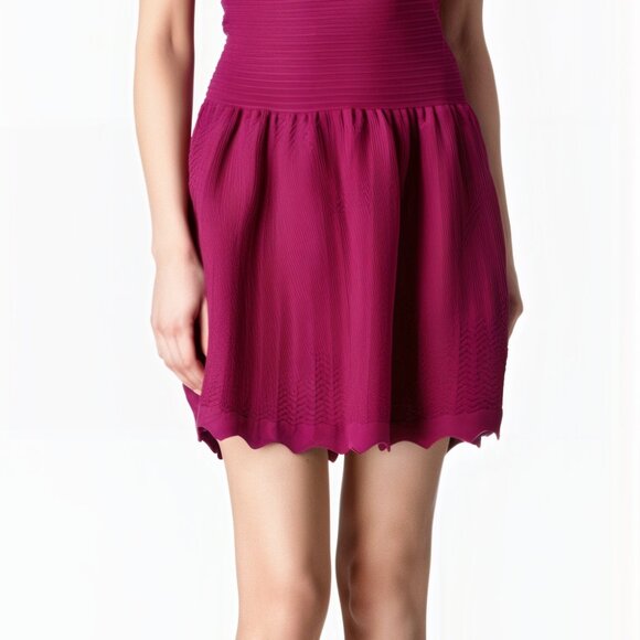 Sandro Paris Hot Pink Knit Strapless Mini Dress - Size S/M - Picture 10 of 11